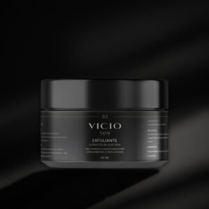 Exfoliante facial VICIO Skin, tarro negro con luz lateral