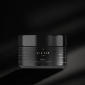 Crema facial VICIO Skin, tarro negro con luz lateral